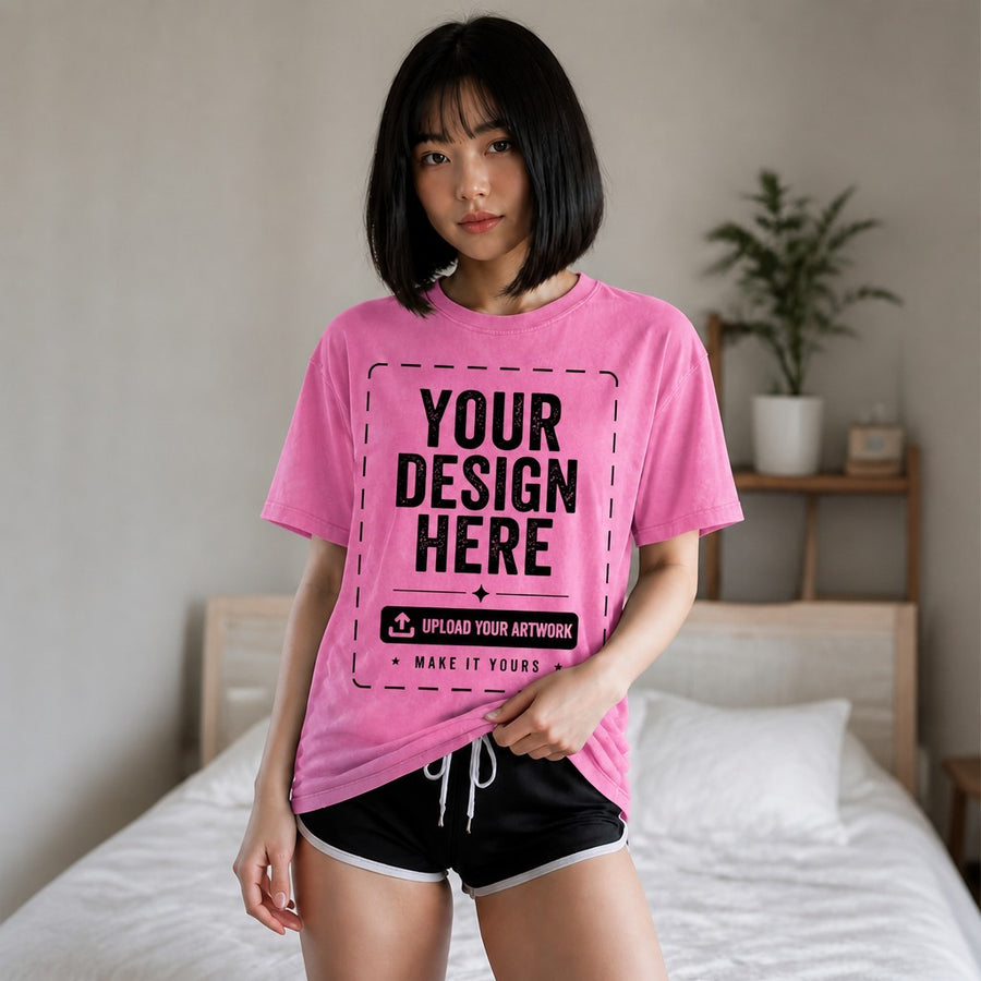 Models wearing PrintMyFit streetwear T-shirts in the city