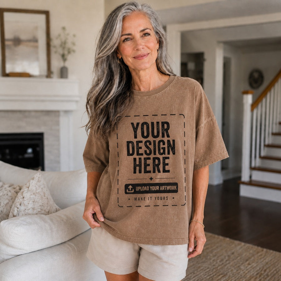Models wearing custom PrintMyFit T-shirt designs